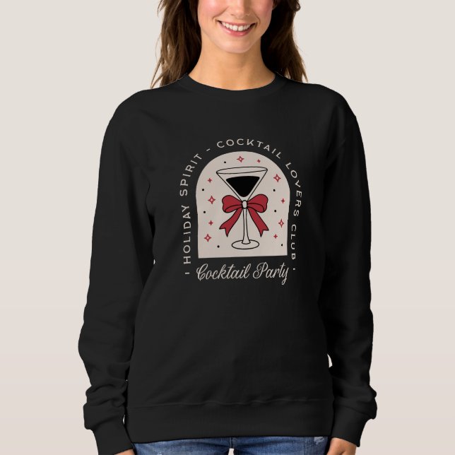 Sweatshirt Cocktail amoureux fête drôle esprit vacances noir (Devant)