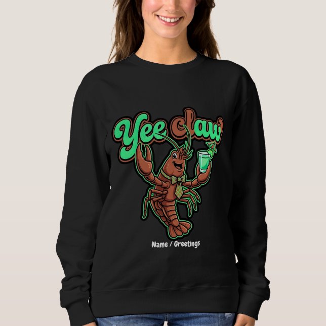 Sweatshirt Cocktail côtier rétro Yee Claw aux écrevisses (Devant)
