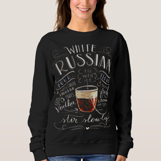 Sweatshirt Cocktail Russe blanc Recette Perfect Drinki (Devant)