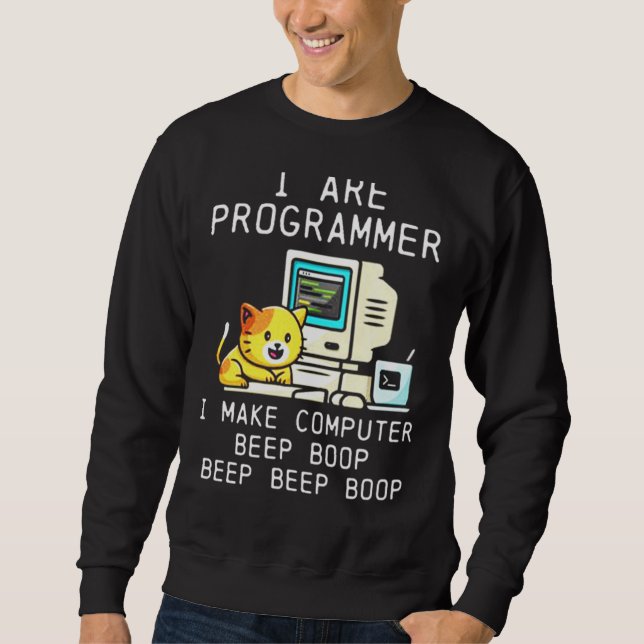 Sweatshirt Codage du bloc sonore du casque de programmateur (Devant)