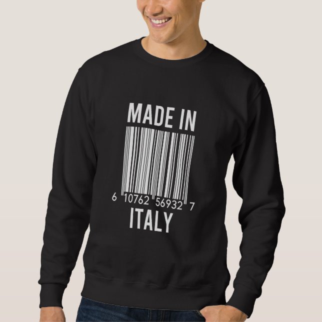 Sweatshirt Code-Barres Fabriqué En Italie (Devant)