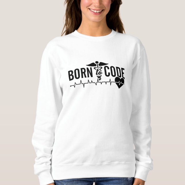 Sweatshirt Code de codage ICD du programmeur de code Médicale (Devant)
