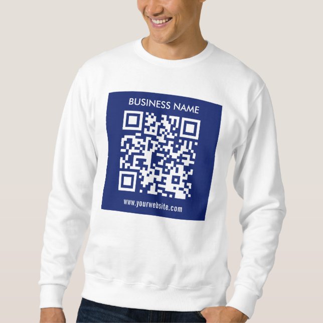 Sweatshirt Code QR (généré instantanément) modifiable | Bleu  (Devant)