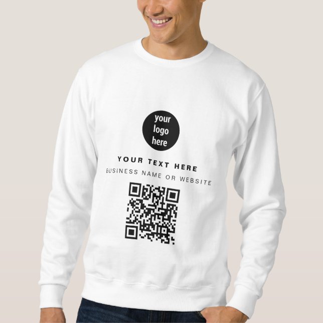 Sweatshirt Code QR Logo d'entreprise minimaliste moderne (Devant)