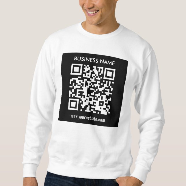 Sweatshirt Code QR modifiable (généré instantanément) | Noir (Devant)