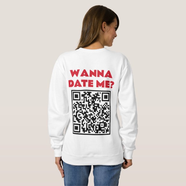 Sweatshirt Code QR personnalisé – Veux-tu sortir/me marier Co (Dos entier)