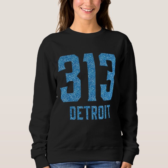 Sweatshirt Code régional de Détroit 313 Vintage (Devant)