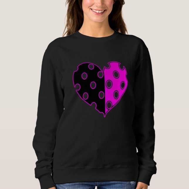 Sweatshirt Cœur à pois en noir et rose   (Devant)