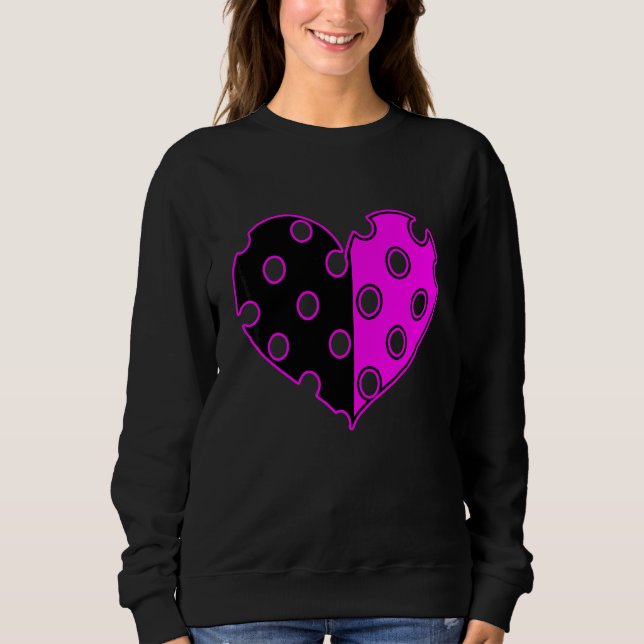 Sweatshirt Cœur à pois en noir et rose (Devant)