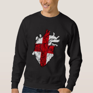Sweatshirt Cœur Anglais Drapeau Angleterre Croix de Saint Geo