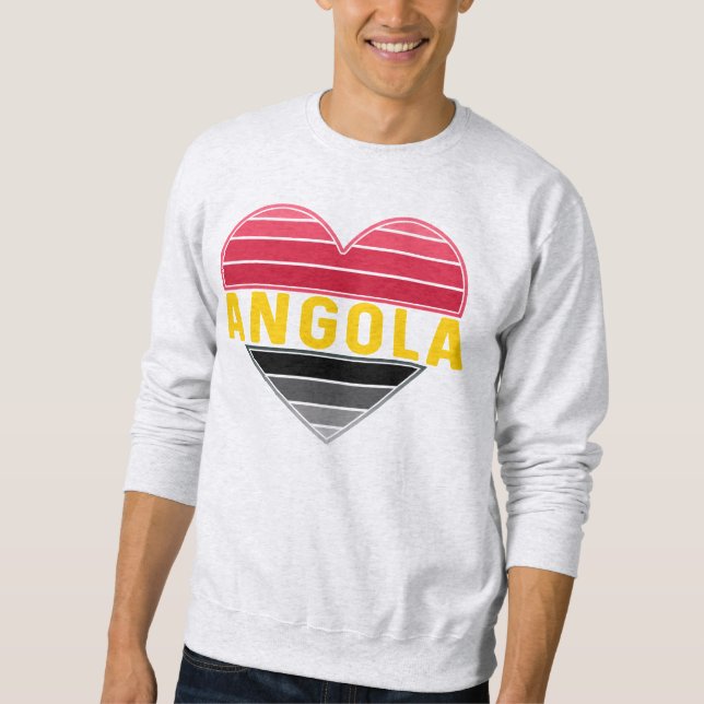 Sweatshirt Coeur angolais, I Love Angola (Devant)
