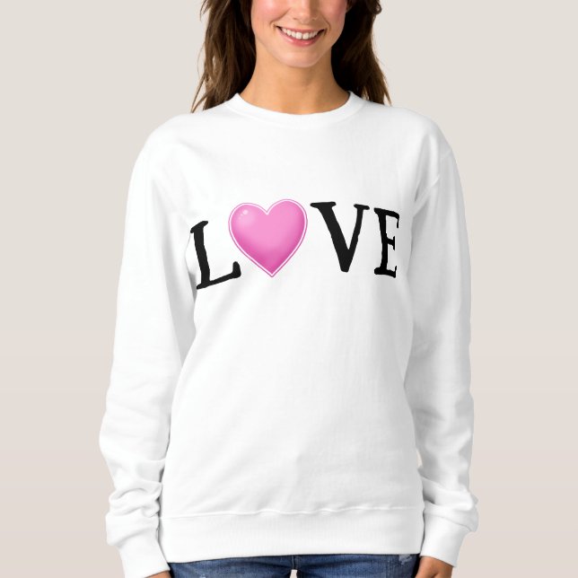 Sweatshirt Cœur arc-en-ciel féminin LOVE  (Devant)
