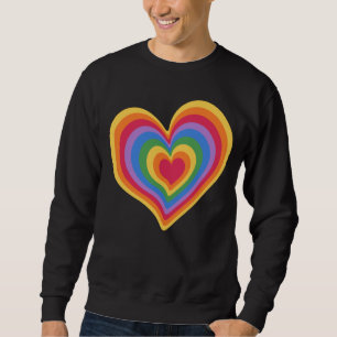 Sweatshirt Coeur arc en ciel. Fierté amour gay
