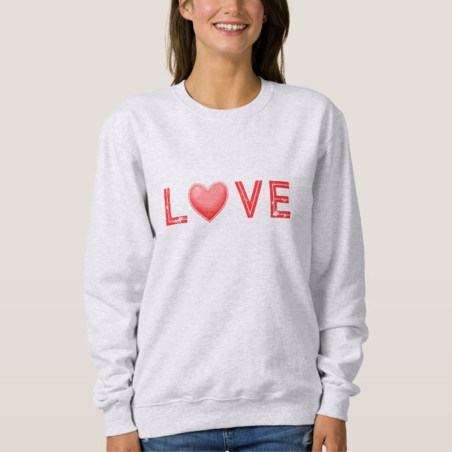 Sweatshirt Cœur arc-en-ciel LOVE pour femmes (Devant)