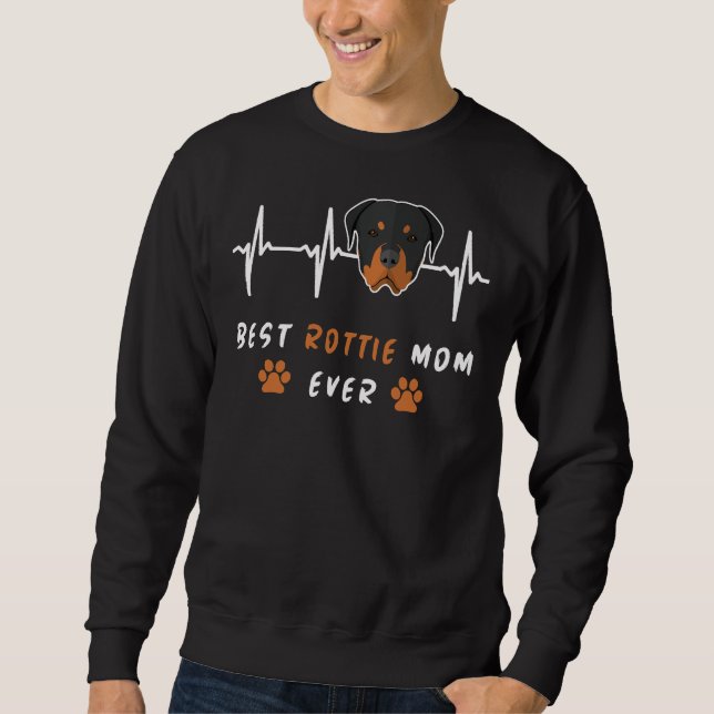 Sweatshirt Coeur Beat Rottweiler Maman (Devant)