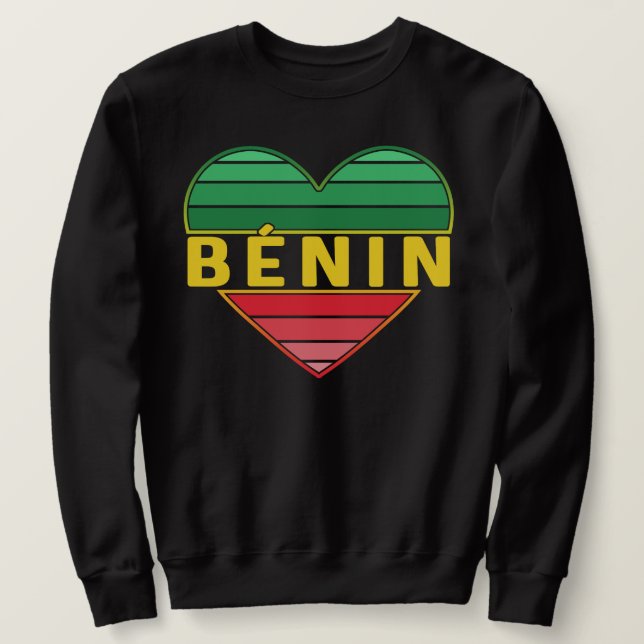Sweatshirt Coeur béninois, I Love Bénin (Design devant)