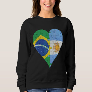 Sweatshirt Coeur brésilien du drapeau argentin
