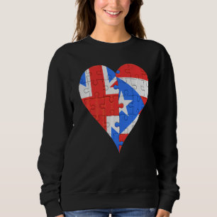 Sweatshirt Coeur britannique du drapeau portoricain