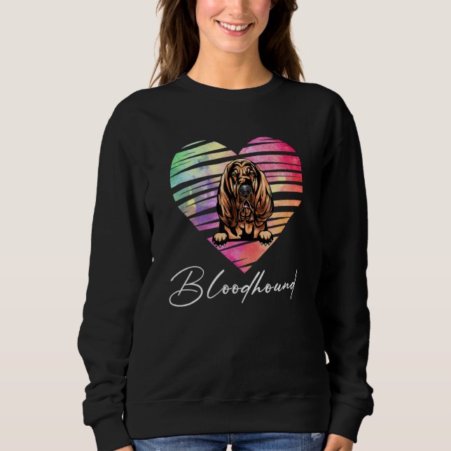 Sweatshirt Coeur coloré mignon Chien sanglant (Devant)