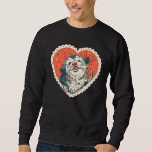 Sweatshirt Cœur d'amour de Possum mignon pour l'équipe de sou