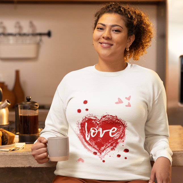 Sweatshirt Cœur d'amour en rouge Saint-Valentin (Créateur téléchargé)