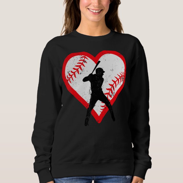Sweatshirt Coeur de baseball Saint-Valentin Cadeaux Ados Garç (Devant)