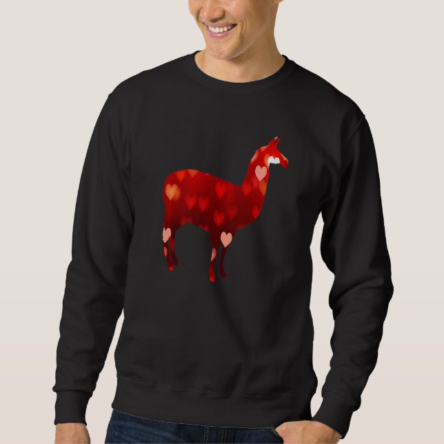 Sweatshirt Cœur de lama de la Saint-Valentin (Devant)
