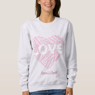 Sweatshirt Cœur de l'art des mots de positivité – Typographie