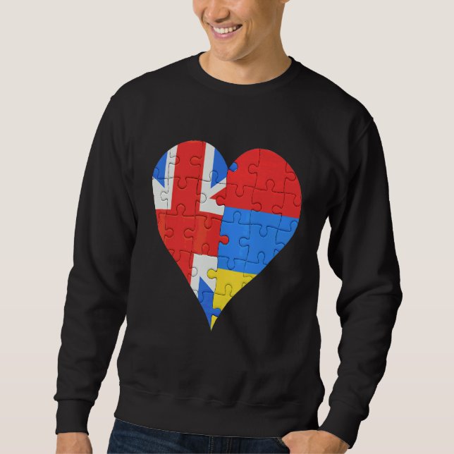 Sweatshirt Coeur du drapeau arménien britannique (Devant)