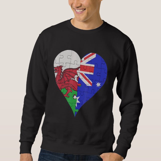 Sweatshirt Coeur du drapeau australien gallois (Devant)