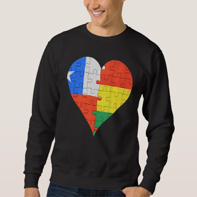 Sweatshirt Coeur du drapeau bolivien chilien (Devant)