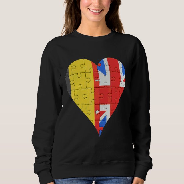 Sweatshirt Coeur du drapeau britannique (Devant)