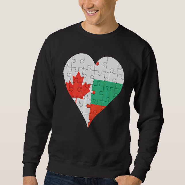 Sweatshirt Coeur du drapeau bulgare canadien (Devant)