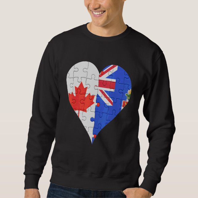 Sweatshirt Coeur du drapeau canadien caïmanais (Devant)