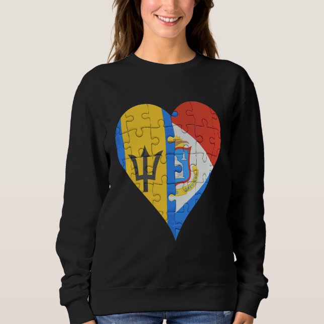 Sweatshirt Coeur du drapeau de Saint Martin (Devant)
