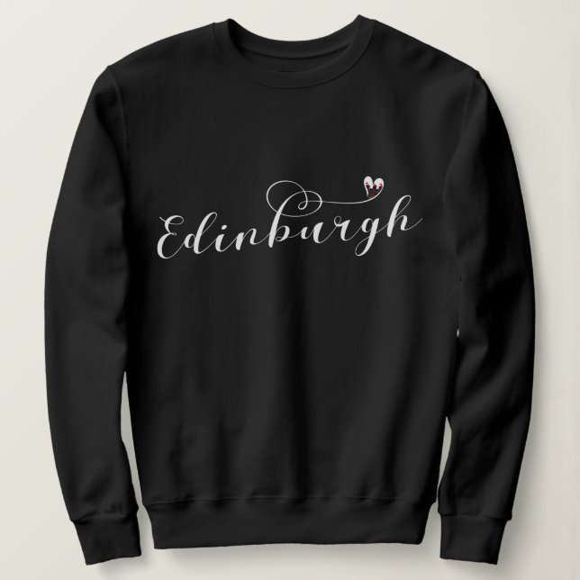 Sweatshirt Coeur du drapeau d'Édimbourg, Édimbourg (Design devant)