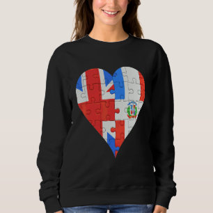 Sweatshirt Coeur du drapeau dominicain britannique