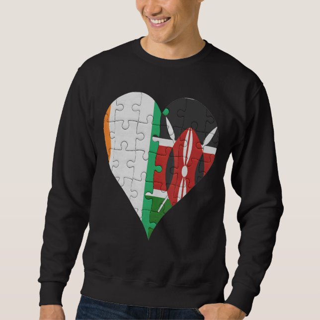 Sweatshirt Coeur du drapeau du Kenya ivoirien (Devant)