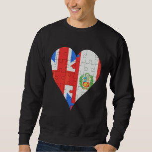 Sweatshirt Coeur du drapeau du Pérou britannique