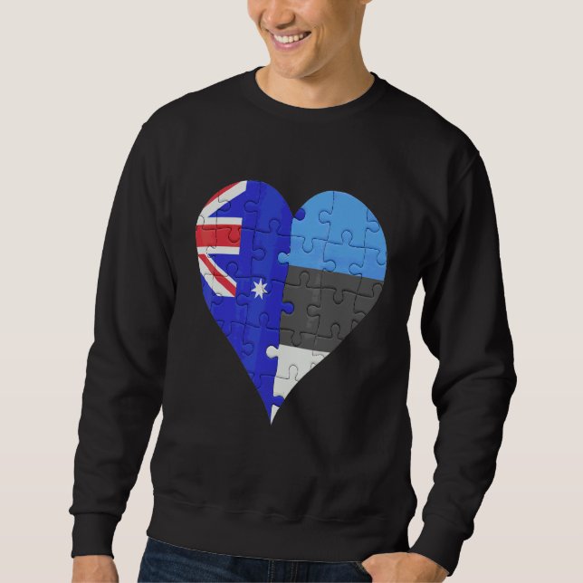 Sweatshirt Coeur du drapeau estonien australien (Devant)