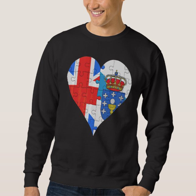 Sweatshirt Coeur du drapeau galicien britannique (Devant)
