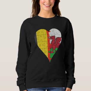 Sweatshirt Coeur du drapeau gallois belge