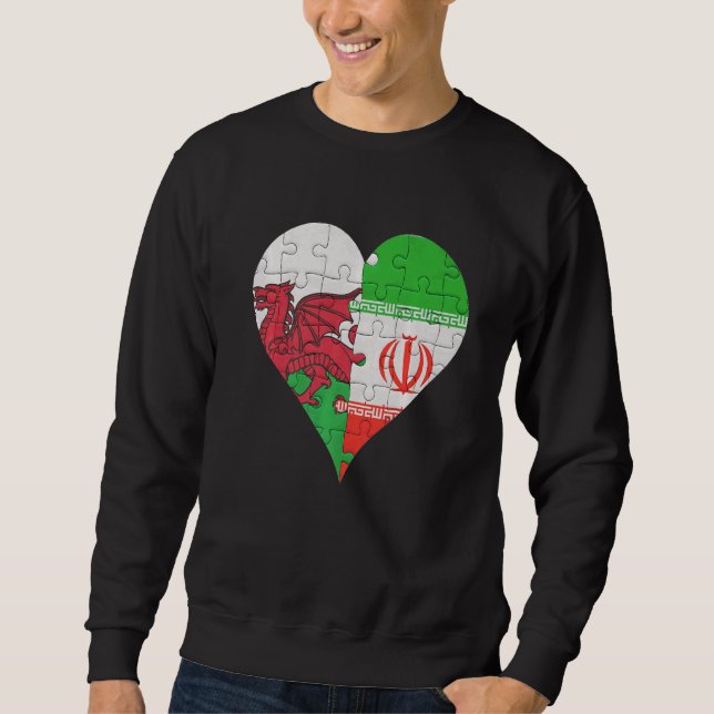 Sweatshirt Coeur du drapeau gallois iranien (Devant)
