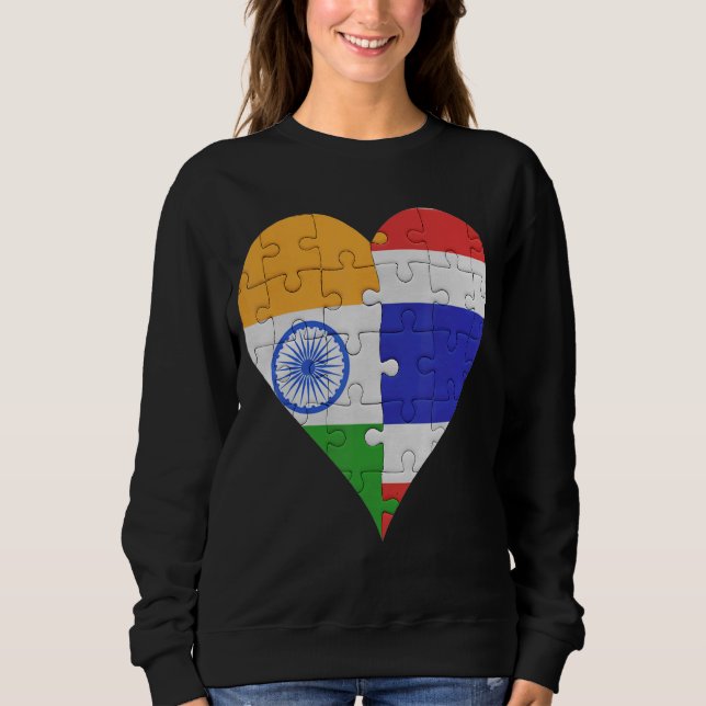 Sweatshirt Coeur du drapeau indien thaïlandais (Devant)