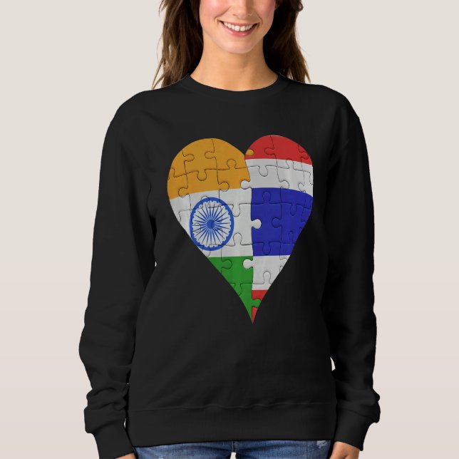 Sweatshirt Coeur du drapeau indien thaïlandais (Devant)