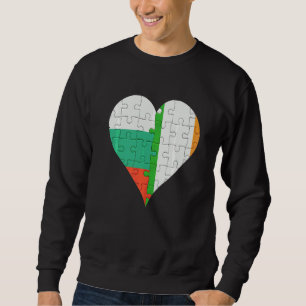 Sweatshirt Coeur du drapeau irlandais bulgare