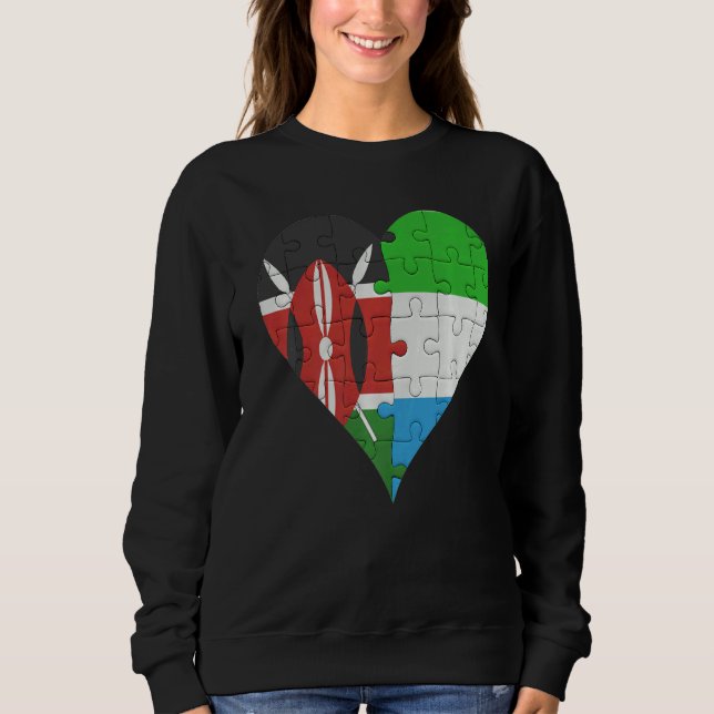 Sweatshirt Coeur du drapeau kényan sierra-léonais (Devant)
