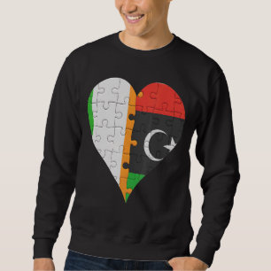 Sweatshirt Coeur du drapeau libyen irlandais