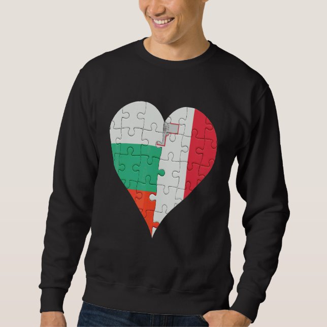 Sweatshirt Coeur du drapeau maltais bulgare (Devant)