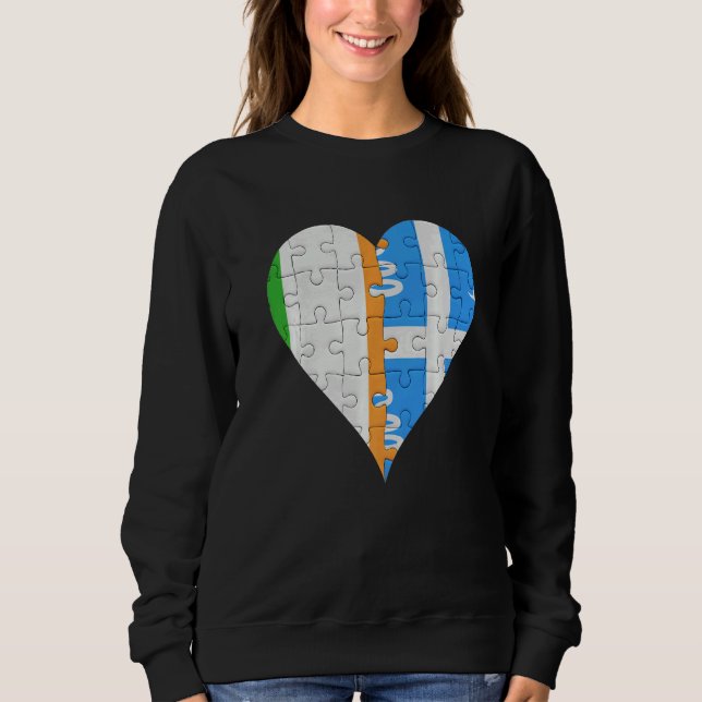 Sweatshirt Coeur du drapeau martiniquais irlandais (Devant)